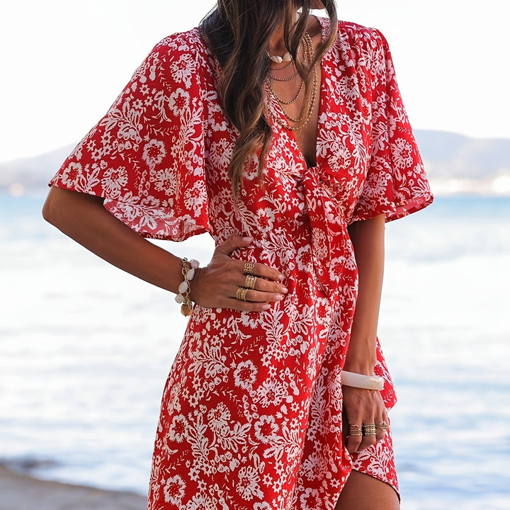 Sophia | Floral Mini Dress with V-Neck