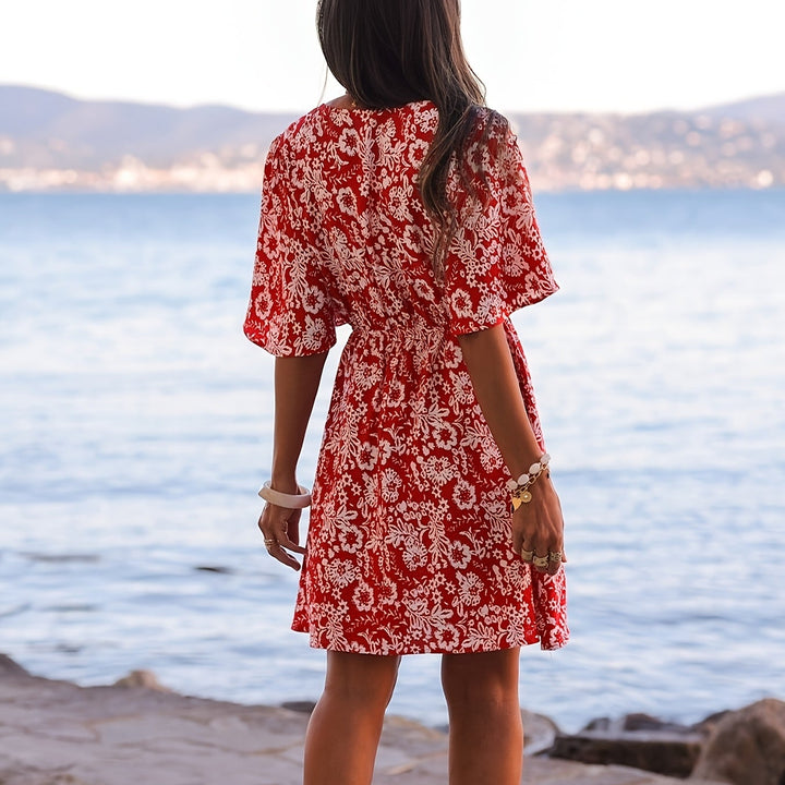 Sophia | Floral Mini Dress with V-Neck