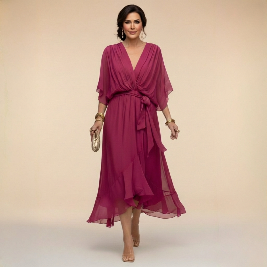 MARTA™ | DRESS WITH A V-NECK
