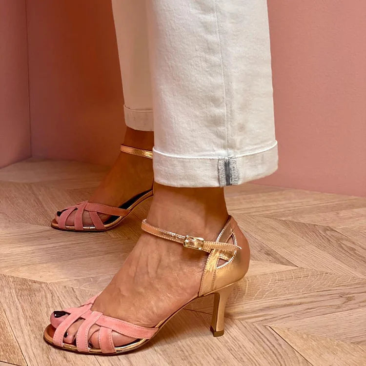 High heel sandals with straps