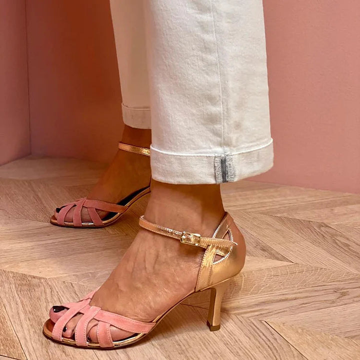 High heel sandals with straps