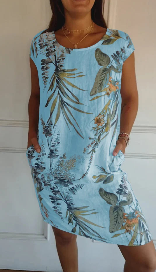 Women’s Printed Summer Dress with Pockets