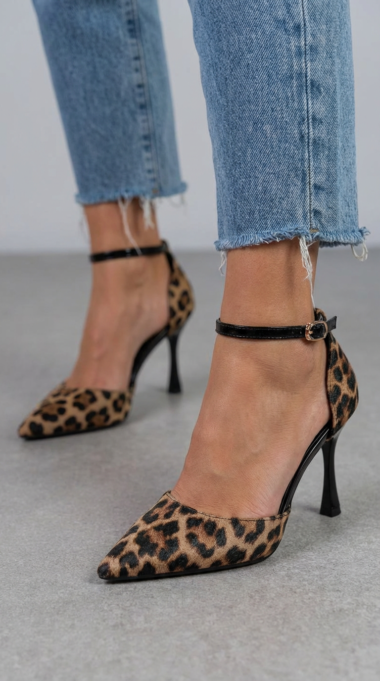 Heel with ankle strap