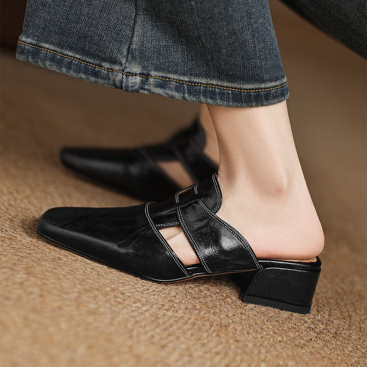 Rosel Square-Toe Mules