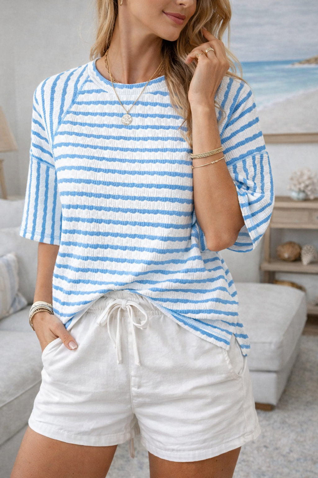 Harper™ | Relaxed Coastal Stripe T-Shirt