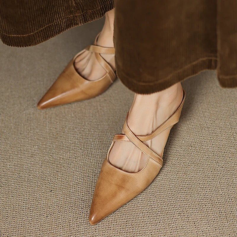Genuine Leather Mules