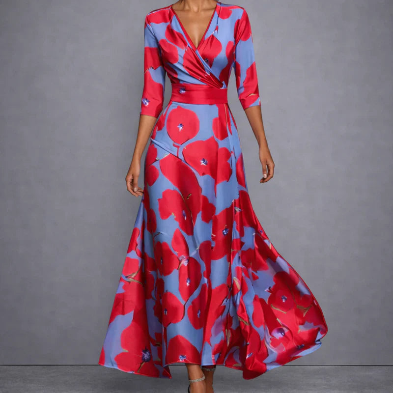 CALLA | Sculpting Floral Maxi Dress for Elegant Confidence
