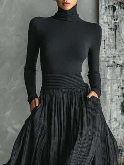 Eva™ - Chic Pleated Skirt Ensemble