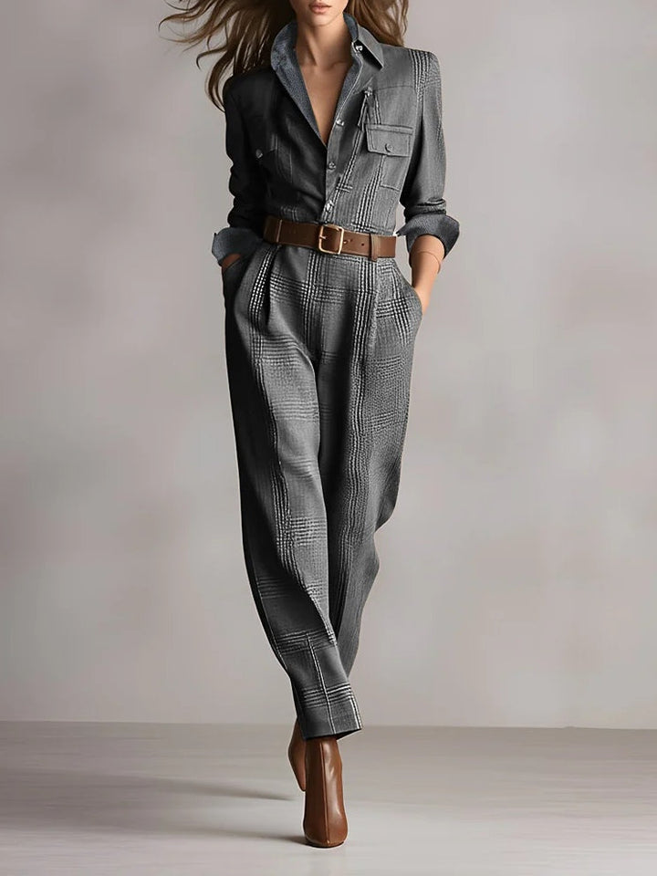 Anna™ - Chic Checkered Jumpsuit