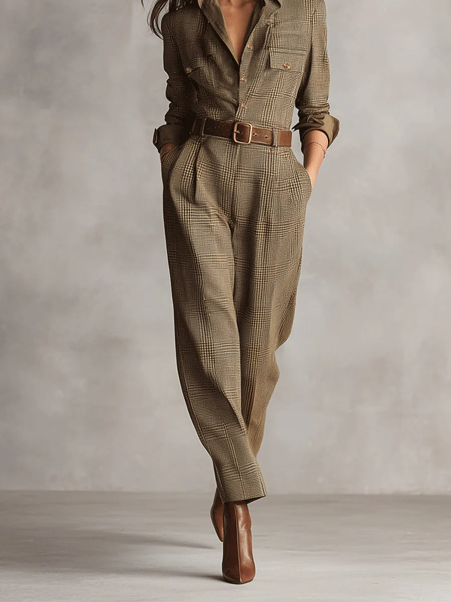 Anna™ - Chic Checkered Jumpsuit