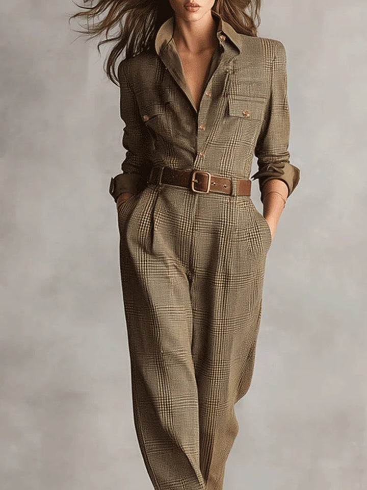 Anna™ - Chic Checkered Jumpsuit