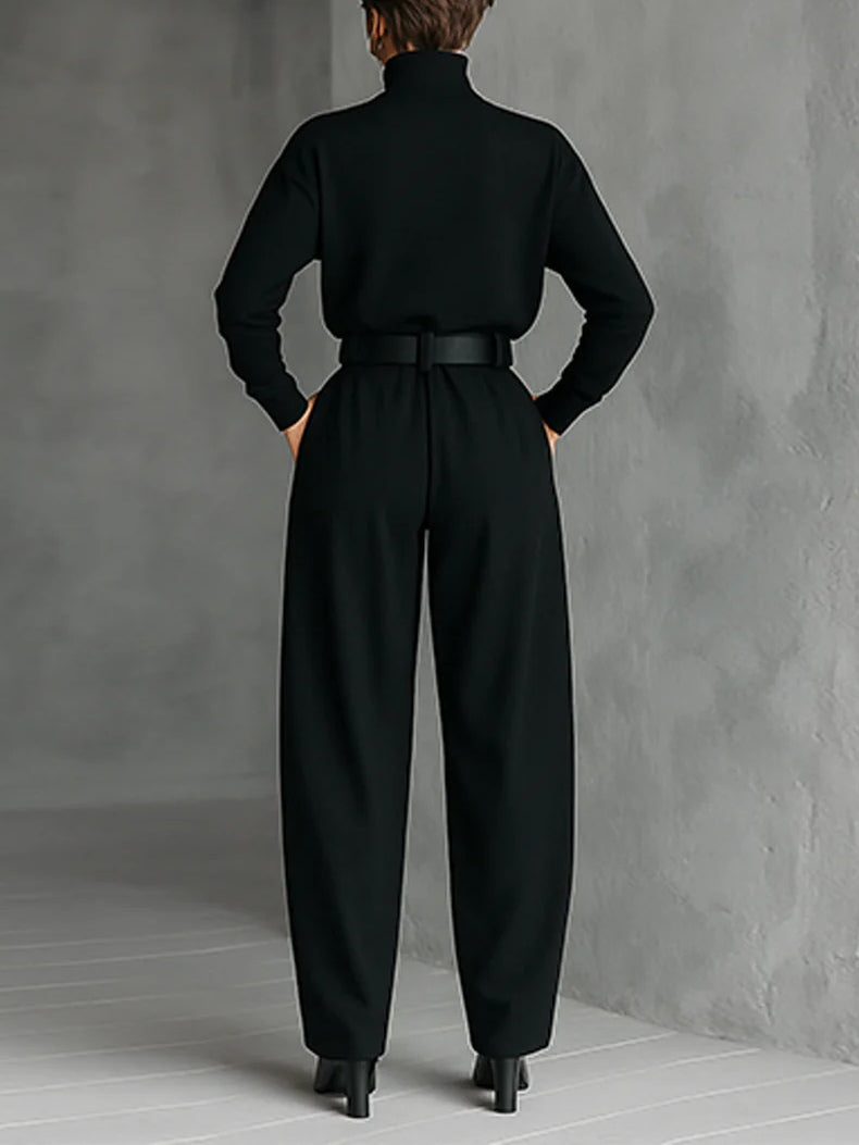 Lisa™ - Black Two-Piece Outfit with Belt