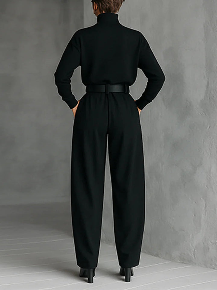 Lisa™ - Black Two-Piece Outfit with Belt