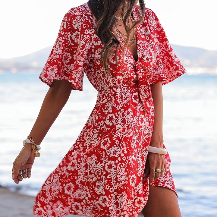 Sophia | Floral Mini Dress with V-Neck