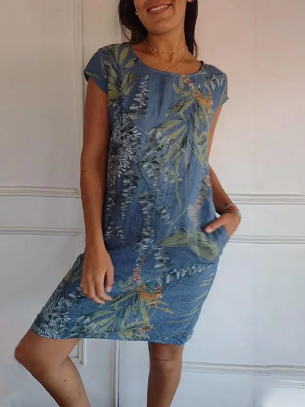Women’s Printed Summer Dress with Pockets