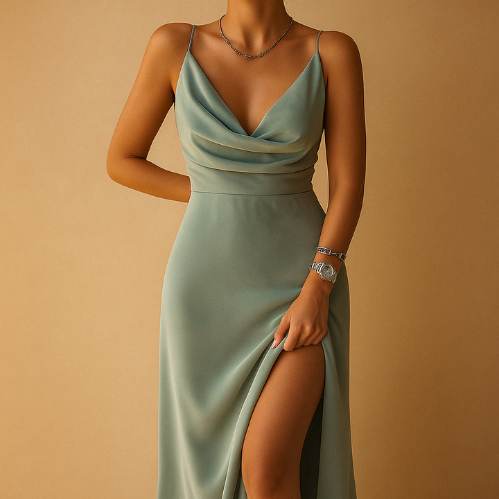 Elegant maxi dress for women with a V-neck | Yara