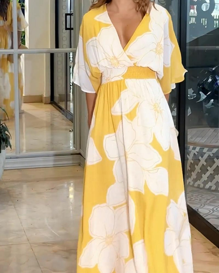 Floral Midi Dress with Harmony Design