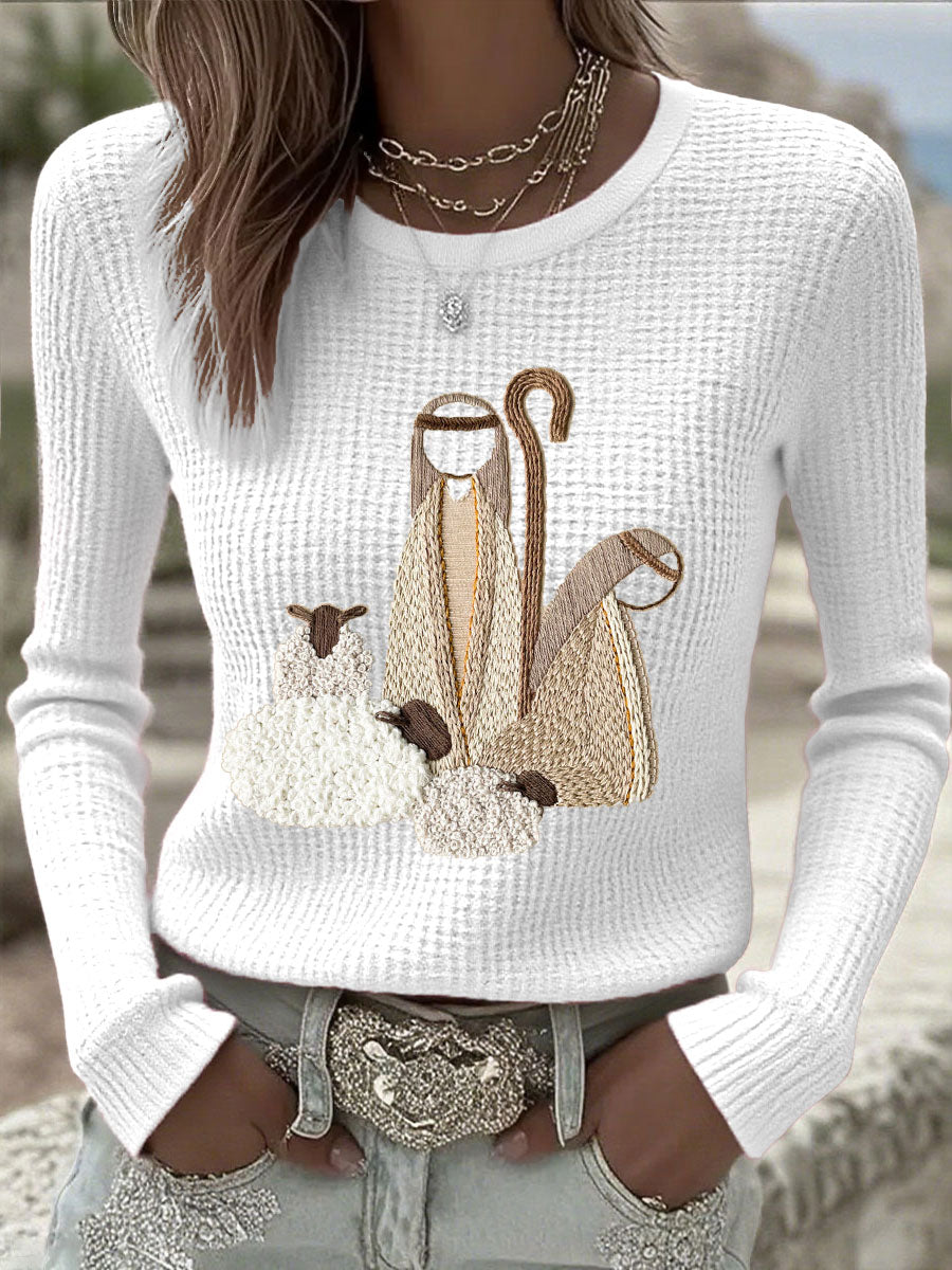 Women's Christmas Jesus Nativity Tops